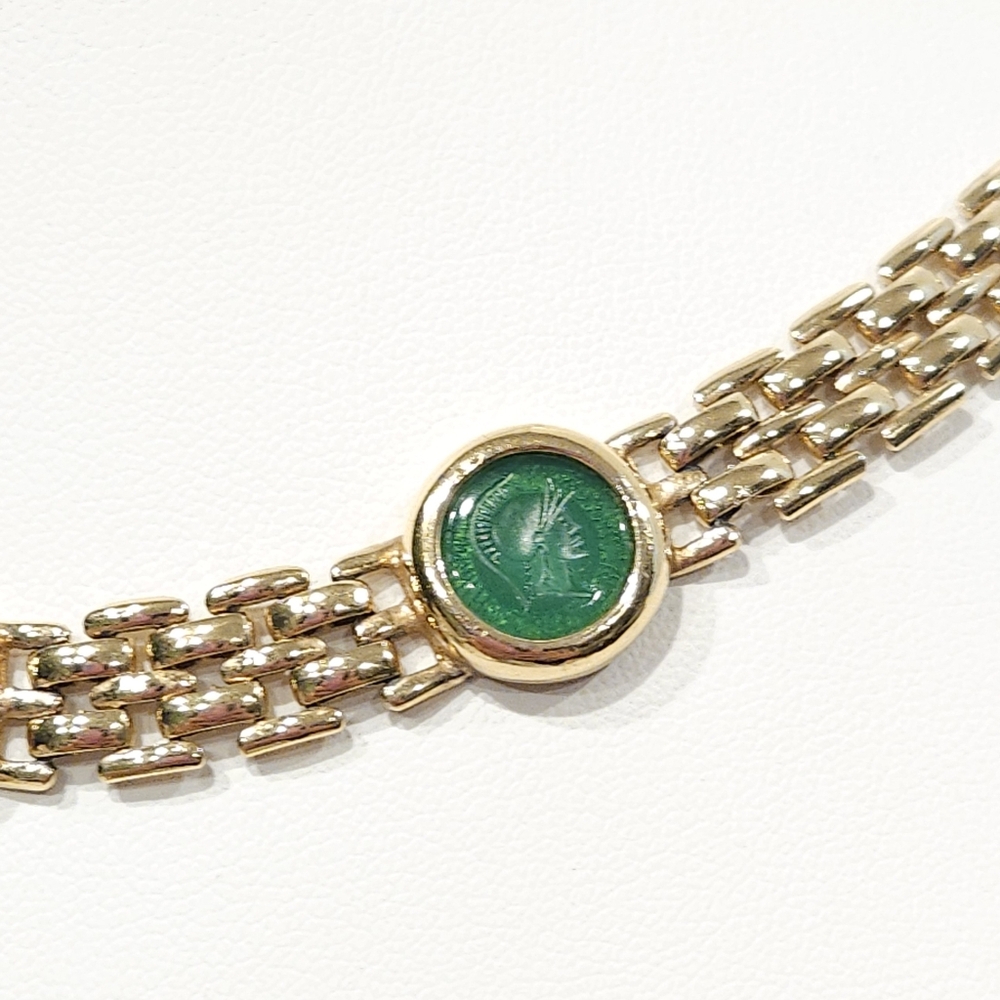 Christian Dior Necklace Gold Gripoix Soldier Cameo Vintage Dior Necklace - Picture 8 of 16